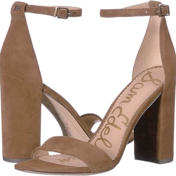 Sam Edelman Hazelnut Yaro Block Heel Ankle Strap Sandals Size 10.5 - Picture 1 of 12
